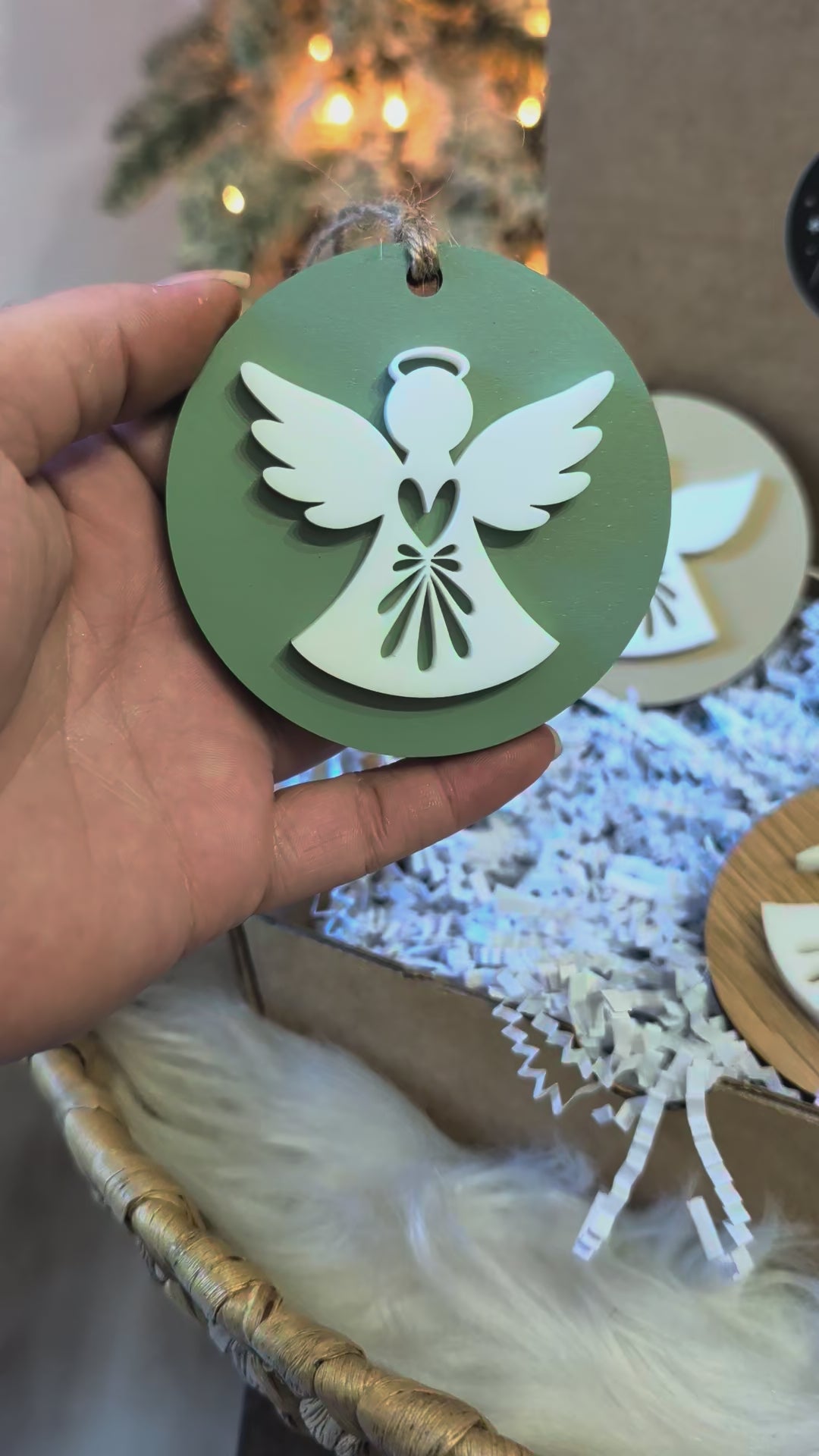 Vintage Inspired Layered Angel Christmas Ornaments | Quiet Luxury Collection