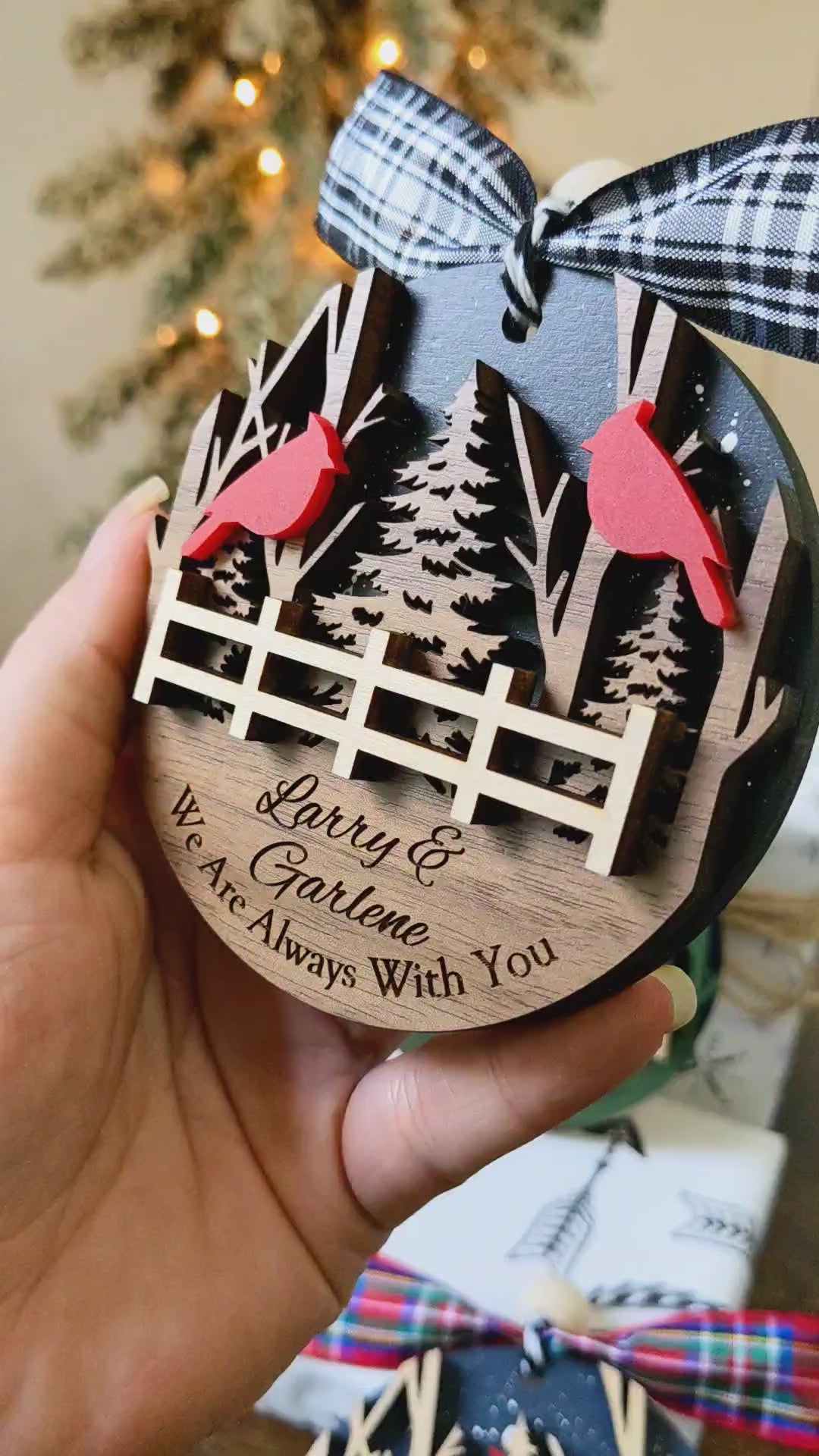 Personalized Cardinal Memorial Keepsake Ornament