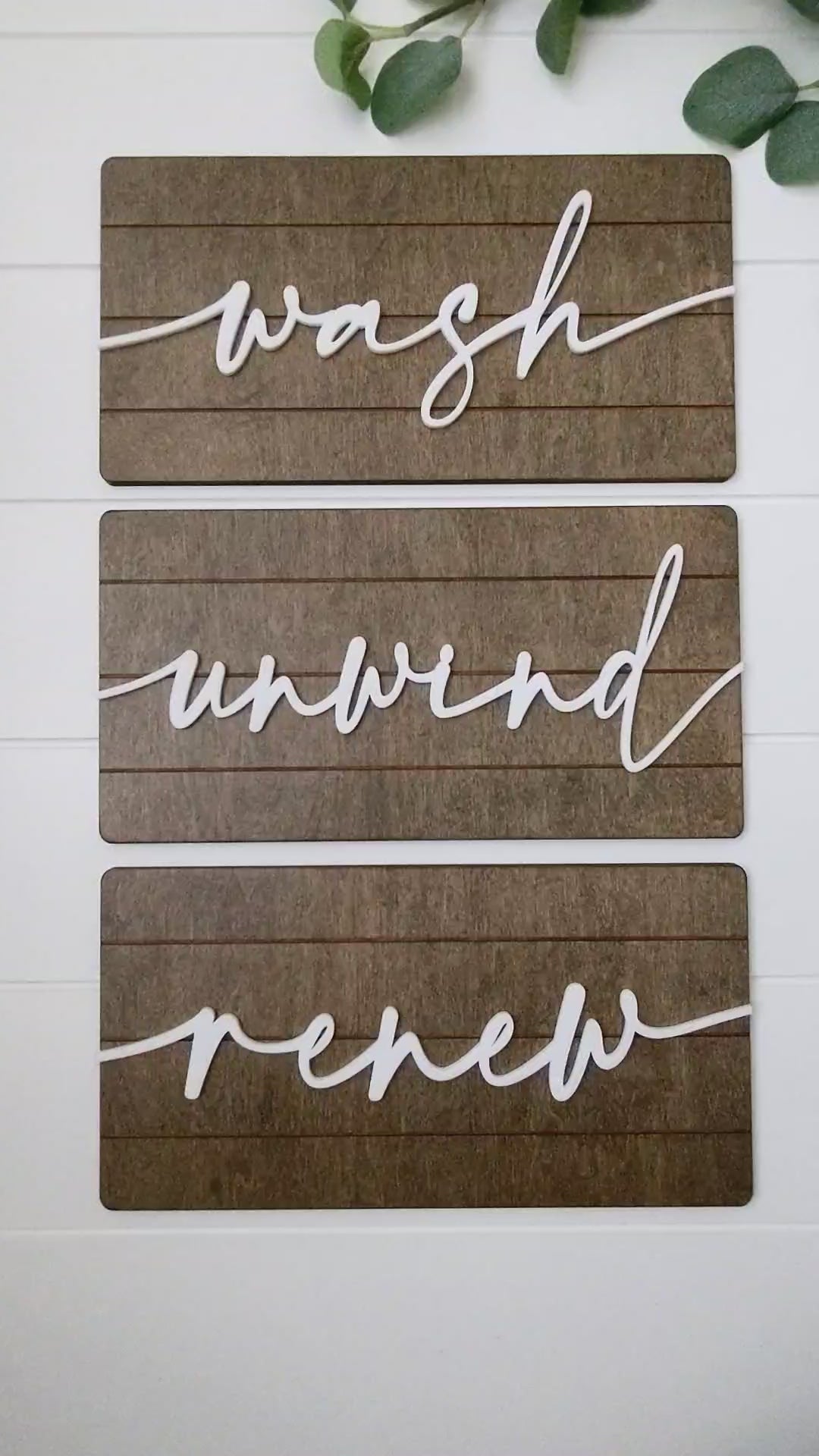 Luxury Wash Unwind Renew Shiplap Wall Set