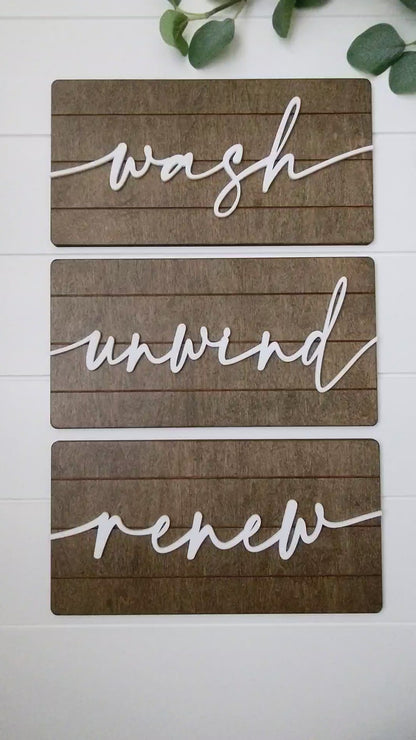 Luxury Wash Unwind Renew Shiplap Wall Set