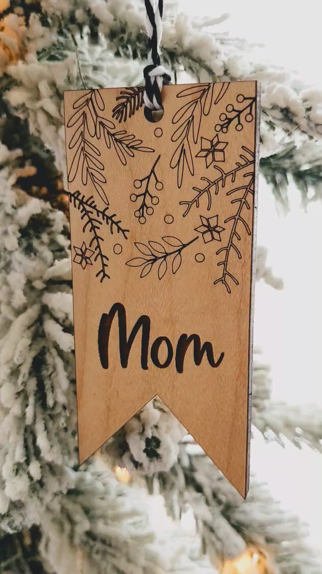 Floral Engraved Stocking Tags
